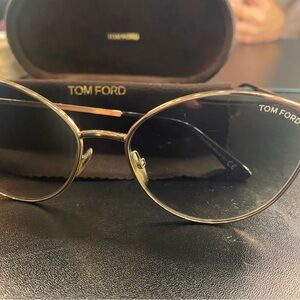 Tom Ford Gold Aviator Sunglasses with Double Bridge